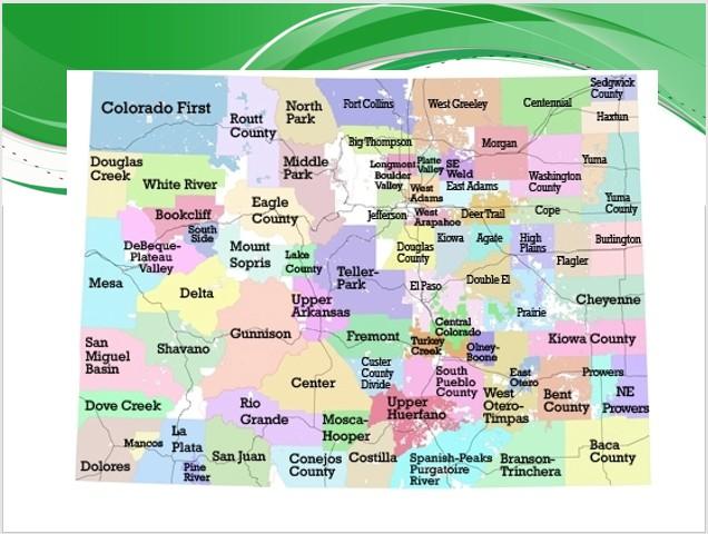 Conservation District map map of the Colorado conservation districts
